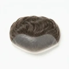 Complément capillaire frontal homme Poly 0,06 mm – teinte châtain