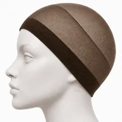 Bonnet nylon brun sous perruque | Maintien discret