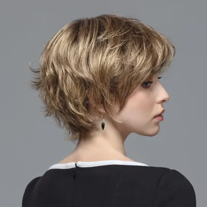Perruque femme Raise - Coupe courte asymétrique, 12 teintes