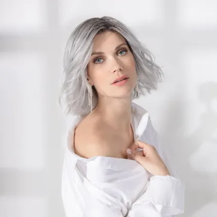 Perruque femme Esprit - Mi-longue 100% fait main, sans crêpage