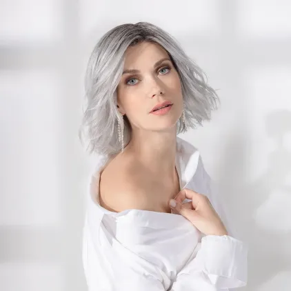 Perruque femme Esprit - Mi-longue 100% fait main, sans crêpage