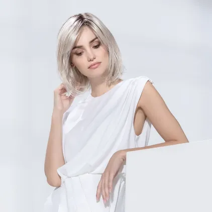 Perruque femme Icone - Long bob 100% fait main, 90 g