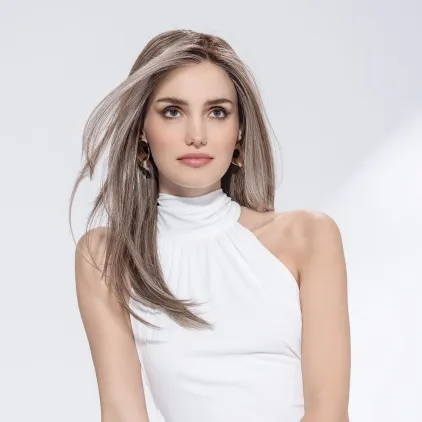 Perruque femme Mirage - Mi-longue coiffable, 100 % fait main