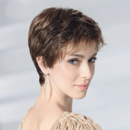 Perruque femme Spa - Coupe courte, tulle confort fait main