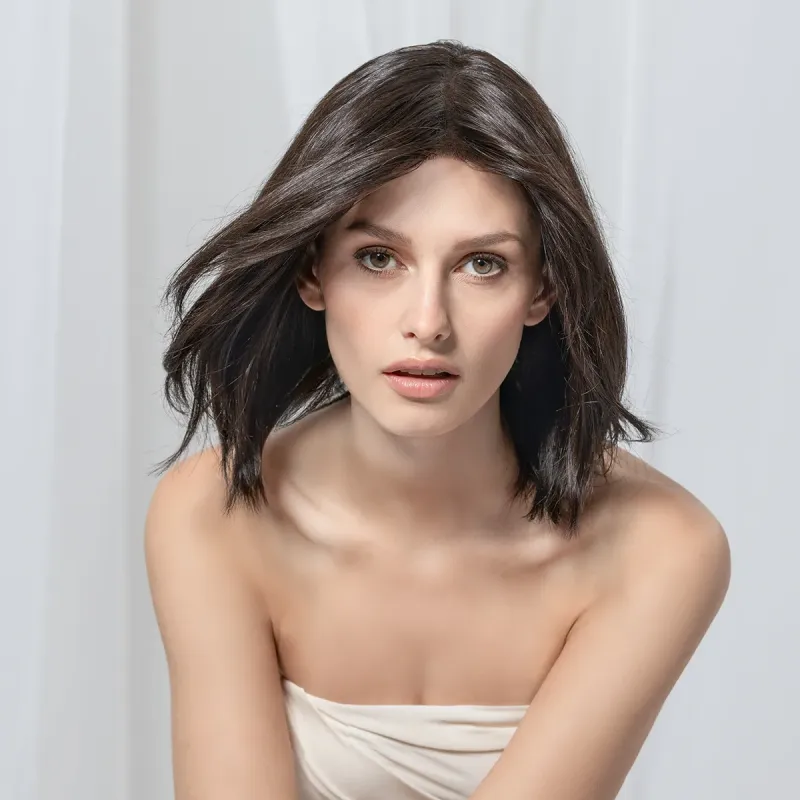 Perruque femme Yara - Long bob en cheveux naturels Remy