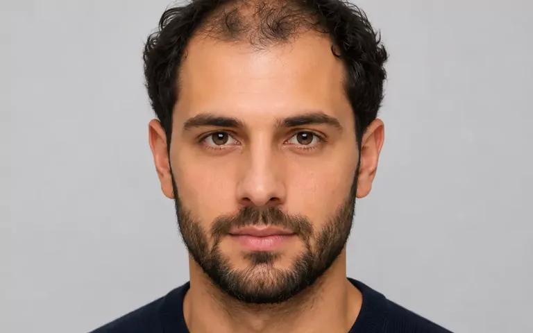 Exemple de chevelure masculine clairsemée